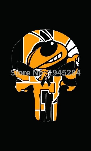 Georgia Tech Yellow Jackets Skull Flag Banner Vertical 3x5FT  New Polyester