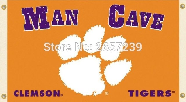 Clemson Tigers Man Cave Flag 3x5FT banner 100D  Polyester bras grommets custom66