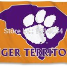 Clemson Tigers TERRITORY State Outline  3X5FT Banner 100D Polyester grommets