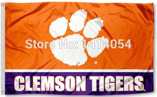Clemson Tigers Flag 150X90CM  3X5FT Banner 100D Polyester grommets custom009