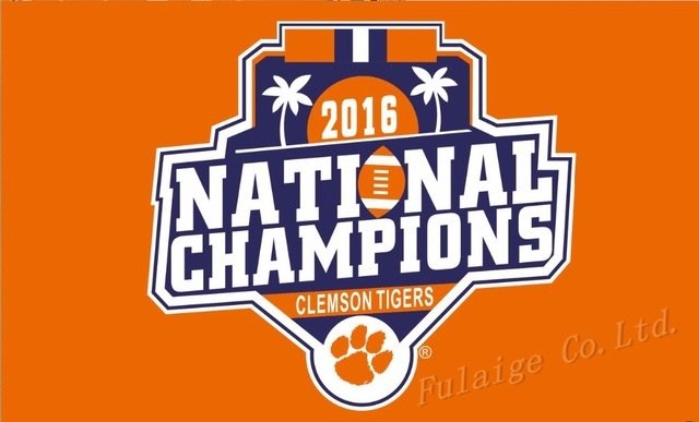 flag 3x5ft Clemson Tigers 2016 National Championship  with 2 Metal Grommets