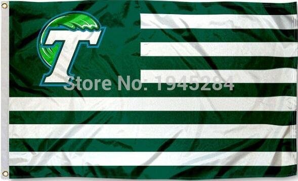 Tulane Green Wave Stripes Flag New 3x5ft  Polyester Flag Banner, free shipping