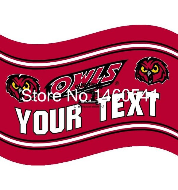 Temple Owls YOUR TEXT Flag 3ft x 5ft Polyester  Banner Flying