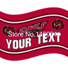 Temple Owls YOUR TEXT Flag 3ft x 5ft Polyester  Banner Flying