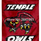 Temple Owls Team American Outdoor Indoor Football College Flag 3X5ft Custom Any