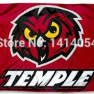 Temple Owls University Flag  3X5FT Banner 100D Polyester grommets custom009