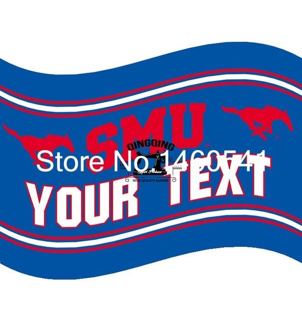 SMU Mustangs YOUR TEXT Flag 3ft x 5ft Polyester Banner Flying