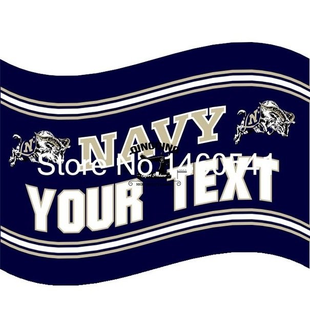 Navy Midshipmen YOUR TEXT Flag 3ft x 5ft Polyester  Banner Flying