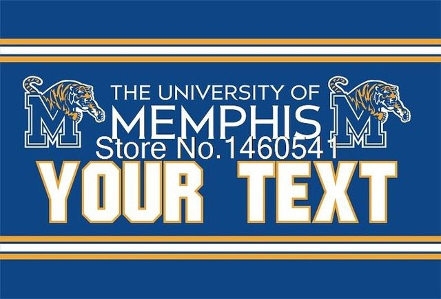 Memphis Tigers YOUR TEXT Flag 3ft x 5ft Polyester  Banner Flying