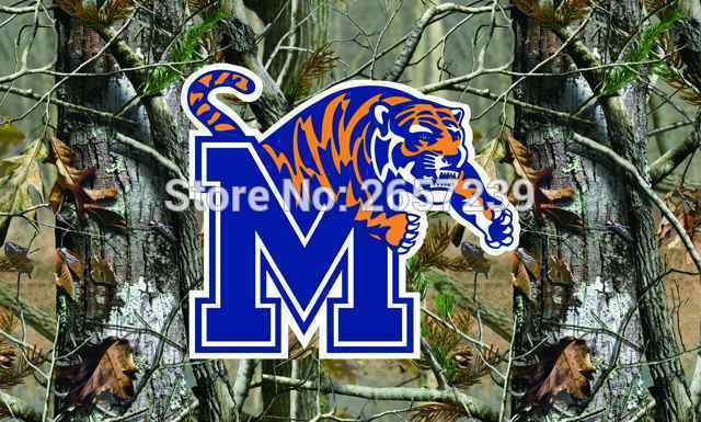 Memphis Tigers Tree Camo Flag 3x5 FT  Polyester brass grommets custom