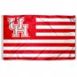 Houston Cougars Stripes Large Indoor Outdoor College Flag 3x5 ft metal holes