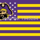 East Carolina Pirates with US Stars Stripes Flag New 3x5FT Polyester 9037