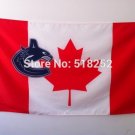 Vancouver Canucks Flag with Canada- Flag Banner 3x5 FT  Flag100D Polyester