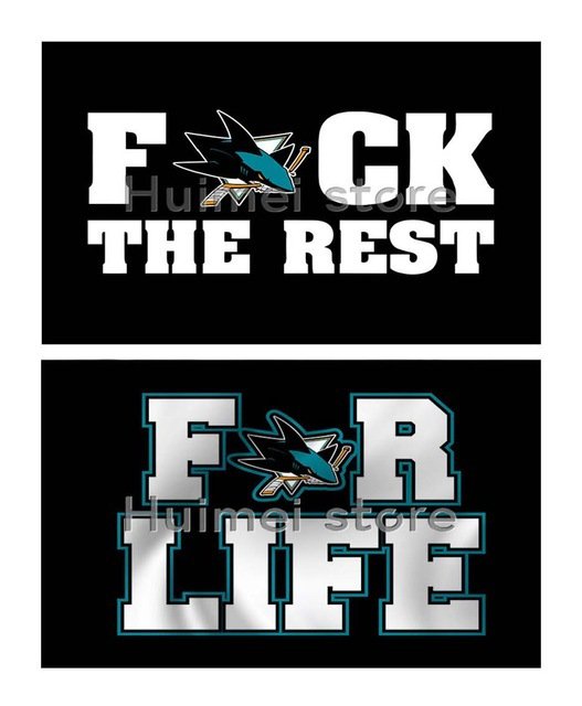 3ftx5ft Banner 100D Polyester Flag metal Grommets San Jose Sharks flag