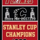 Calgary Flames Stanley Cup Champions Flag 3x5FT Polyester brass grommets