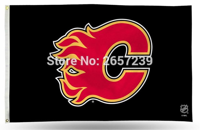 Calgary Flames logo Flag 3x5FT 100D Polyester brass grommets custom flag