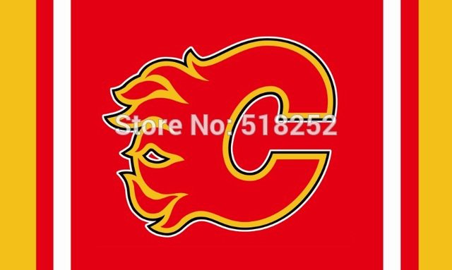 Calgary Flames Column Flag 3x5FT 100D  Polyester Custom flag grommets 6038