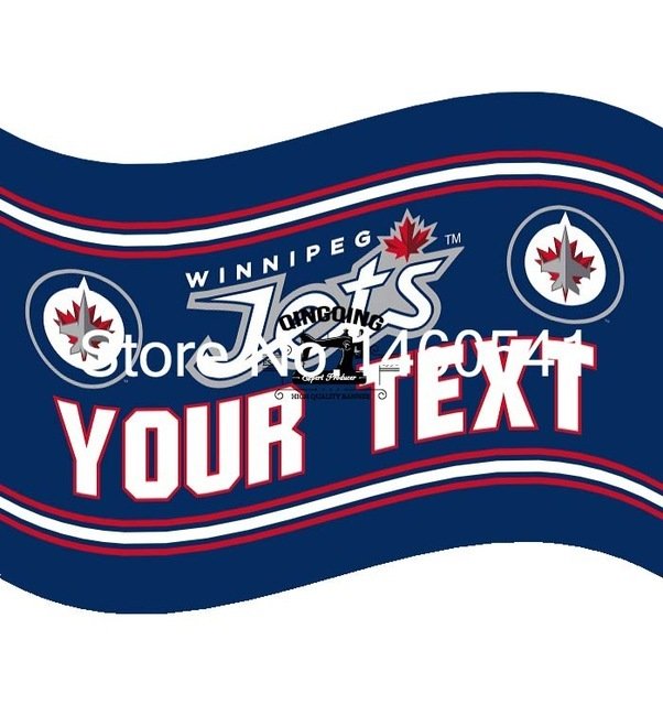 Winnipeg Jets Your Text Flag 3ft x 5ft Polyester  Banner Flying