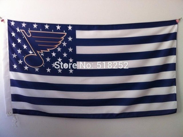 St. Louis Blues US stripe star Flag 3x5 FT 150X90CM Banner 100D Polyester flag