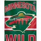 Minnesota Wild Team and Logo Large Outdoor Flag 3FTX 5FT