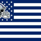 Dallas Cowboys helmet with US stars and stripes Flag 3FTx5FT Banner