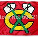 Hockey Chicago Blackhawks Logo Large Outdoor Flag Banner 3ft x 5ft
