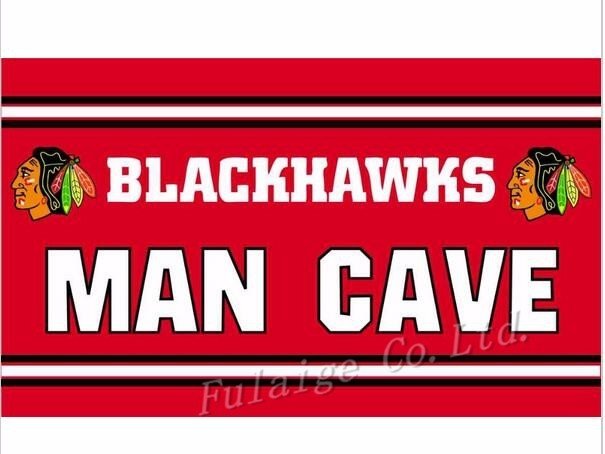 Chicago Blackhawks Man Cave Flag 3ft x 5ft Polyester Banner