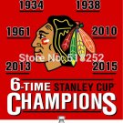 Chicago Blackhawks  Cup Champions Flag  3x5FT  100D Polyester grommets Custom