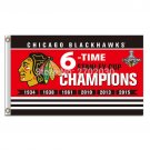 Champions Chicago Blackhawks Flag 3x5ft Banner 100D Polyester Custom Flag