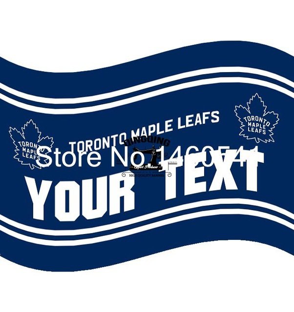 Toronto Maple Leafs Your Text Flag 3ft x 5ft Polyester  Banner Flying