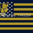 Florida International Golden Panthers with US Stars Stripes Flag Banner  3x5FT
