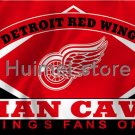 Detroit Red Wings Flag  3ft x 5ft Polyester MAN CAVE Style Banner