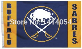 Buffalo Sabres column with modified Flag 3X5 FT Polyester flag brass grommets