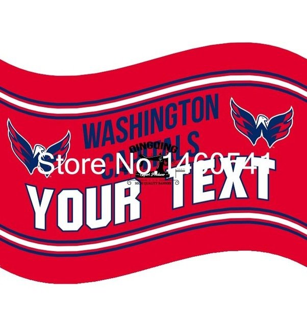 Washington Capitals Your Text Flag 3ft x 5ft Polyester Banner Flyin