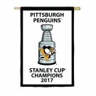 Pittsburgh Penguins 2017 Stanley Cup Champions Applique Large Flag 3x5 ft