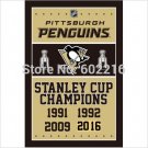 Pittsburgh Penguins 4 Time 2016 Stanley Cup Champion Flag 3ft x 5ft
