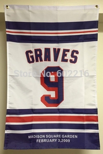 Adam Graves New York Rangers Retirement Banner Flag #9 3FTX 5FT