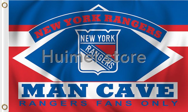 New York Rangers Flag 3ft x 5ft MAN CAVE Style Banner digital print custom large