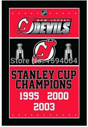 New Jersey Devils flag 3ftx5ft Banner 100D Polyester Flag metal Grommets