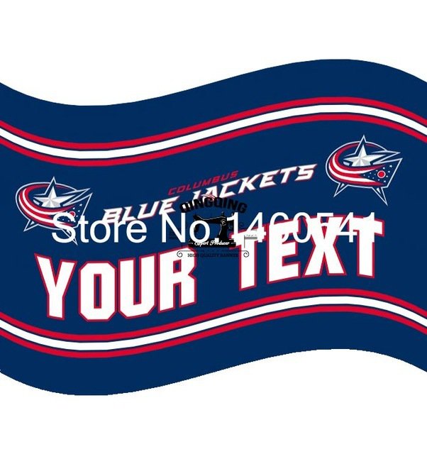Columbus Blue Jackets Your Text Flag 3ft x 5ft Polyester  Banner Flying