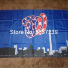 Washington Nationals Skyline flag banner150X90CM  brass grommets custom flag