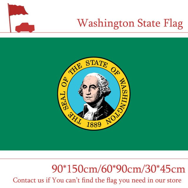 3*5ft Washington State Flag 30*45cm Car Flag 90*150cm 60*90cm High-quality