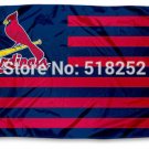 St. Louis Cardinals with stripes Flag 3x5 FT Polyester Custom flag grommets 6038