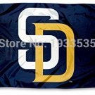 San Diego Padres Deluxe Fan Flag 3' x 5' Banner brass metal holes Flag