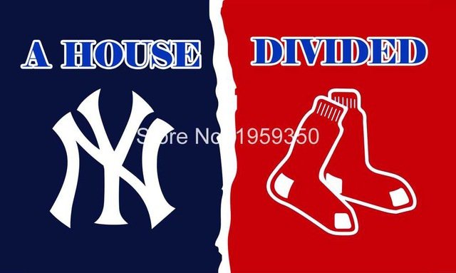 New York Yankees vs red rox Mets house divided Flag 3ft x 5ft
