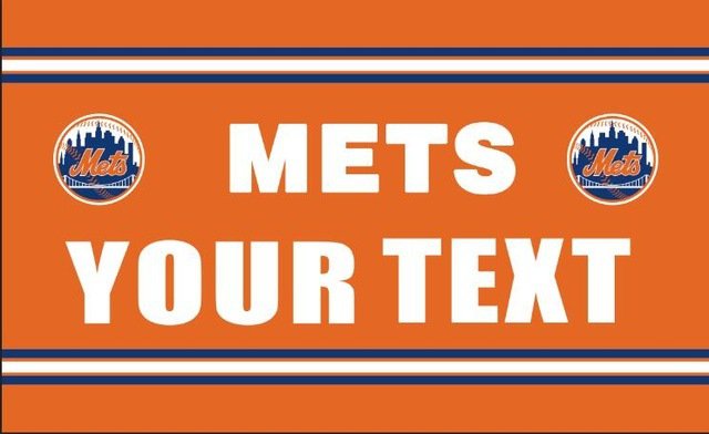 New York Mets your text flag 3ftx5ft Banner 100D Polyester Flag metal Grommets