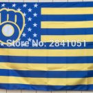Milwaukee Brewers USA Star and Stripes Team American  Hockey Baseball Flag 3X5ft