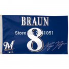 Milwaukee Brewers Braun Player Jersey Outdoor Indoo Baseball College Flag 3X5 ft
