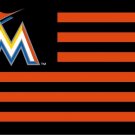 Miami Marlins US stripes Banner Flag 3' x 5' Fan Flag Banner metal holes Flag