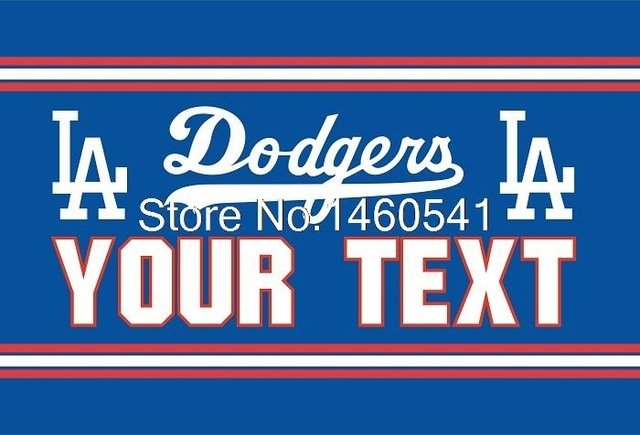 Los Angeles Dodgers Custom Your Text Flag 3ft x 5ft Polyester